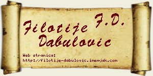 Filotije Dabulović vizit kartica